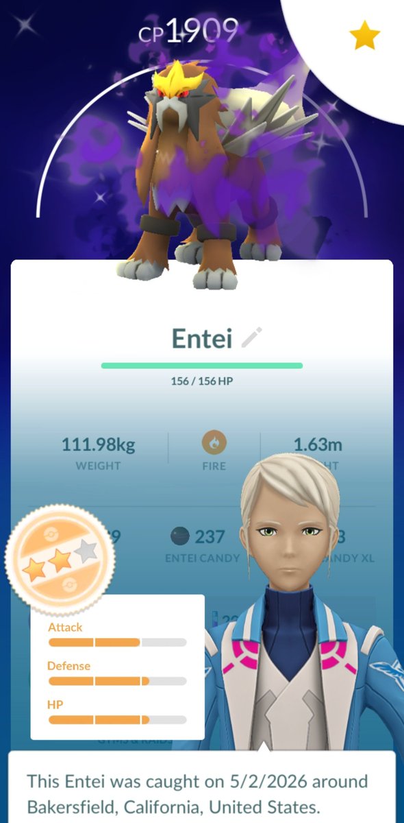 vaniemermaid's tweet photo. Yeah!!! I caught #shinyshadowentei ! It was a struggle and time-consuming to catch regular Entei 😪
#pokemongo #pogo #shinypokemongo https://t.co/yKKZrgAQiO