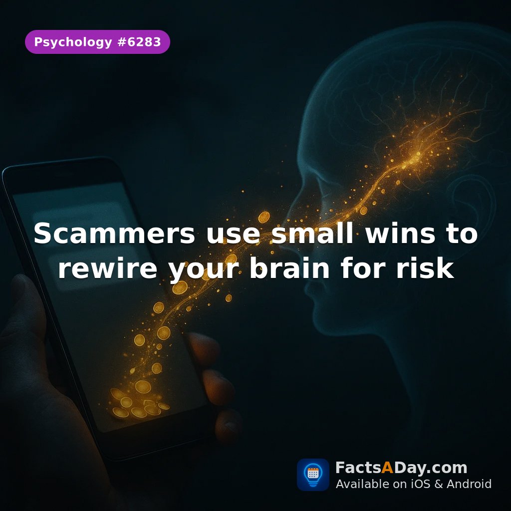 FactsaDayApp's tweet image. Scammers use small wins to rewire your brain for risk

🔗 factsaday.com/en/fact/6283/s…

#psychology #facts #didyouknow #funfacts #scammers #rewire