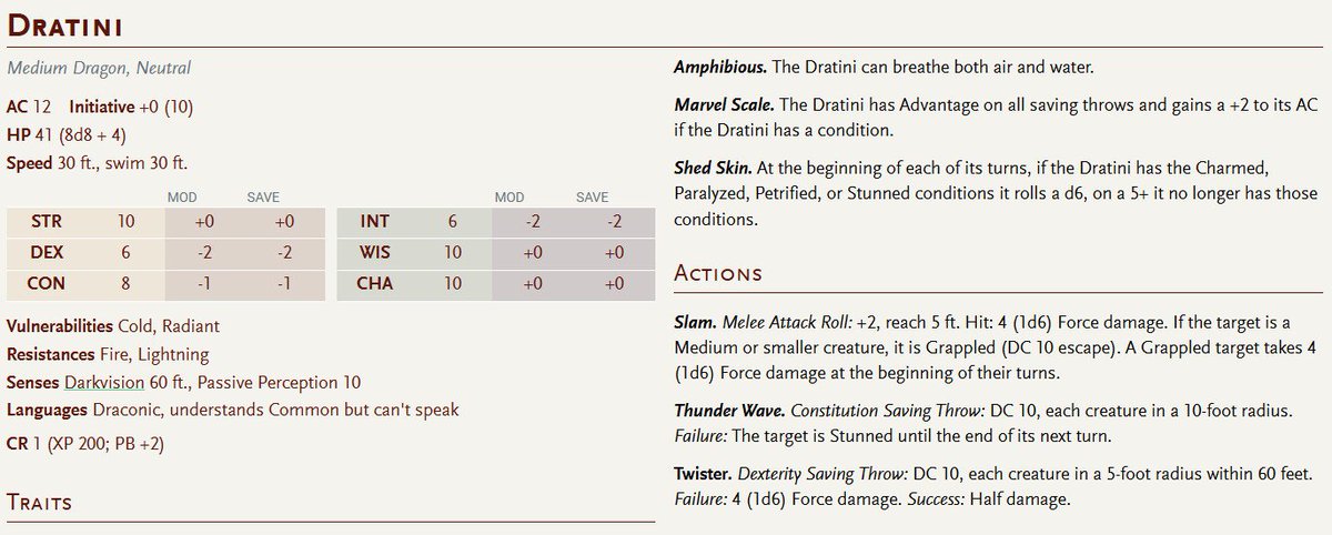 GreyAres0's tweet photo. #DnD #5e stat blocks of #Pokémon: Dratini, Dragonair, and Dragonite https://t.co/Ig4Dpp8tUo