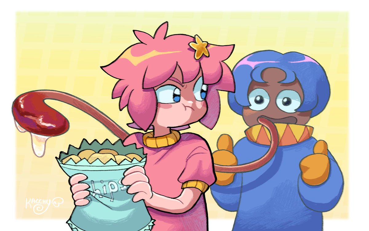 Kacchy_Art's tweet image. Gooey is totally not about to steal those chips
#Kirby #digitalart