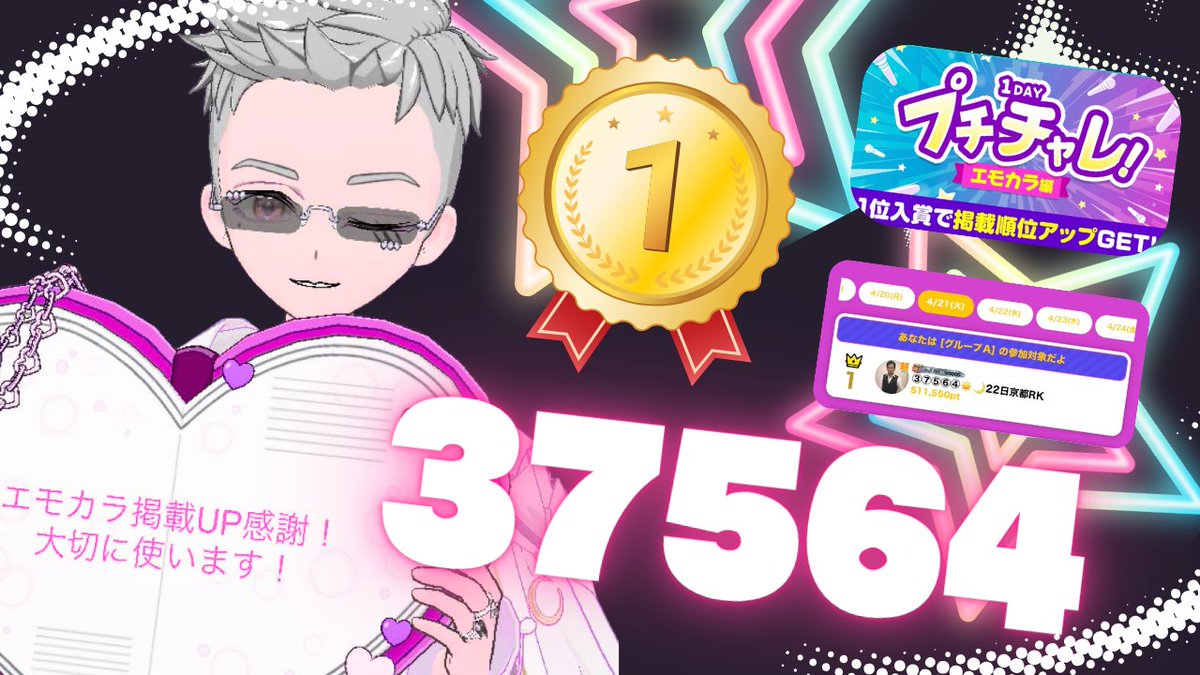 Bimoa_VjG's tweet photo. 🫧🐝⋆︎💜 わんだ通信💜⋆︎🐝 🫧

【プチチャレ！エモカラ編1Day】
B!moa所属

・1位🥇37564さん(@KAKUNOSUKEGames )

･.｡*🐝⋆︎*ﾟ∗🐝🫧🐝⋆︎*ﾟ∗🐝🫧･.｡
なんと！1位を獲得！！
素敵な低音ボイス癒しをたくさんありがとう🎤👑
おめでとうございます🎉

#ミラティブ
#Bmoa https://t.co/bhzrlTndq0