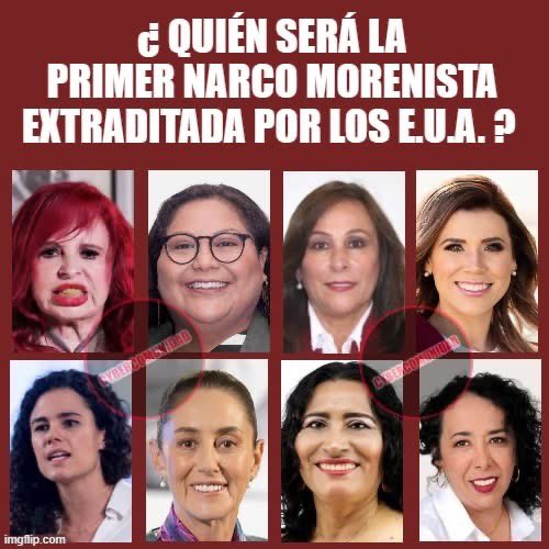 LauraMex's tweet image. Dijo Claudia “llegamos todas” 

¿Quien será la primer mujer que llegue a USA a acompañar a Maduro? 

#MorenaNarcoPartido