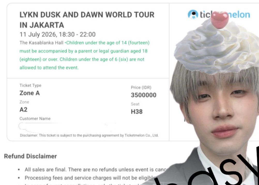 shaasyi's tweet photo. WTS  LYKN DUSK AND DAWN WORLD TOUR JAKARTA | PRICE NEGOTIABLE 

🎫8,5mio for 2 tix (SEC A 2 ROW H -37,38) CENTER VIEW

rfs : upgrade to VIP tix 
can pay half first 2mio / tix

guaranteed safe. tix jastip at @jastipbyris 

#LYKNDuskAndDawnWorldTour2026
#lyknduskanddawnxjakarta https://t.co/Cjsaax2pvm