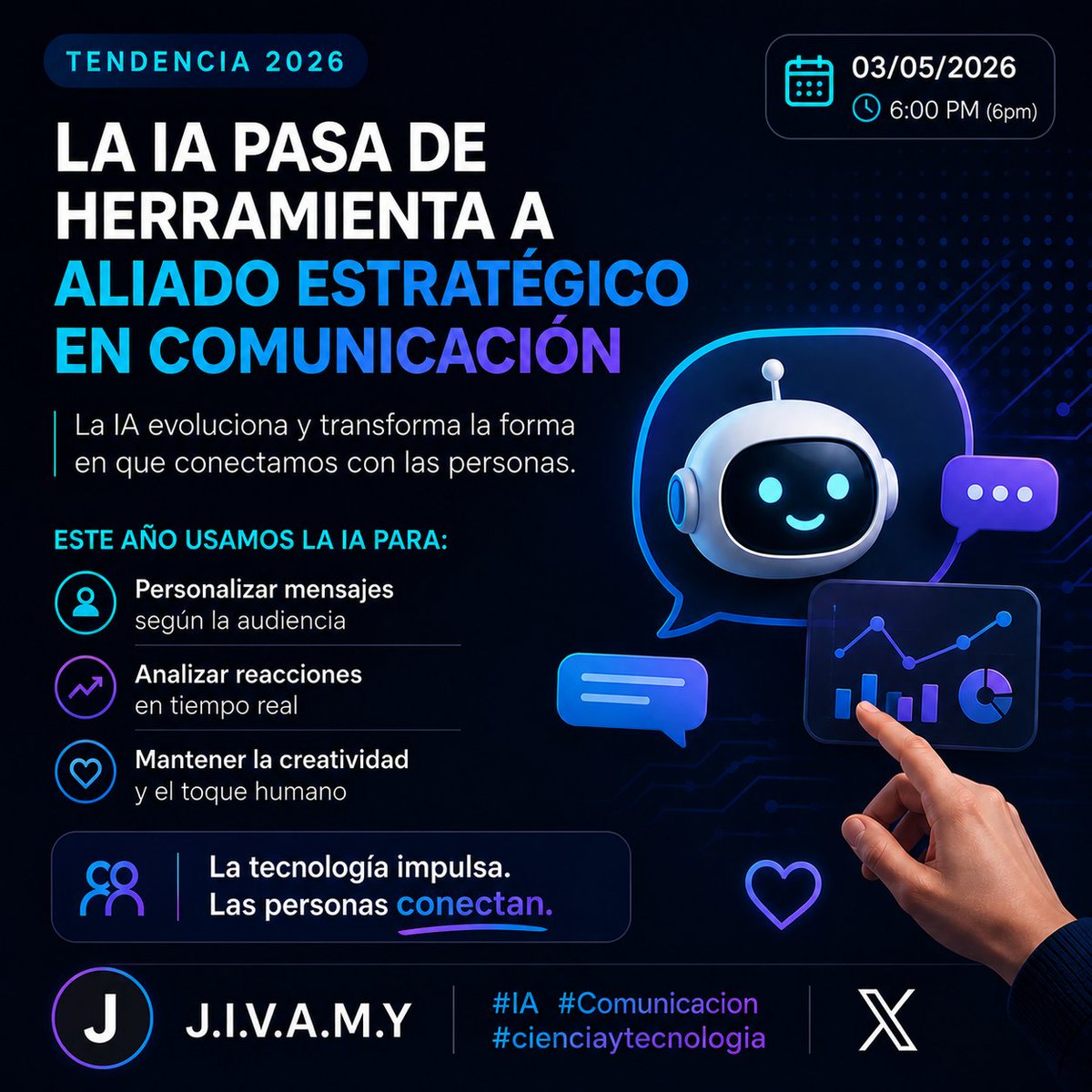 JIVAMYcomunica's tweet image. De herramienta a aliado estratégico en comunicación
#IA #Comunicacion #Cienciaytecnologia