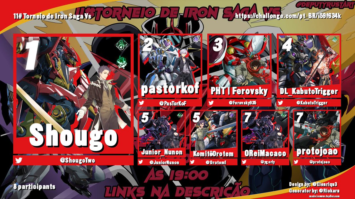 hezildolive's tweet photo. Parabéns ao top 8 da da 11° edição do campeonato de Iron Saga VS. As partidas foram MUITO disputadas nessa edição.
🥇@ShougoTwo
🥈@PasTorKoF
🥉@Ferovsky935
4° @KabutoTrigger
5° @JuniorNunon
5° @Orotem1
7° @ygorly
7° @protojoao https://t.co/Oi8z0N4rW3