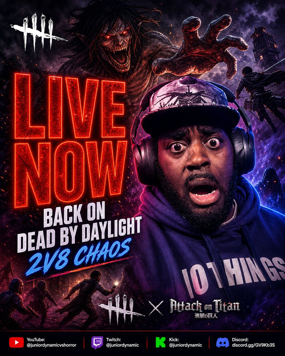 JuniorDynamic's tweet photo. 🔴 I’M LIVE &amp; BACK ON DEAD BY DAYLIGHT!
We’re back in the fog tonight running some DBD with the community 🩸
Pull up, vibe out, and let’s get some games in — chases, saves, chaos, and maybe some customs if we get enough people.
▶ YouTube: https://t.co/sPQFIkSq7k  https://t.co/5JIt586bSY