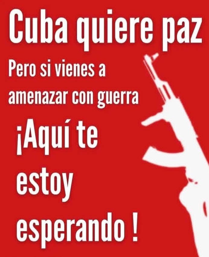 ReinaPrez291785's tweet image. #Para 🇨🇺 quiero paz 🕊️🕊️🕊️, pero si te atreves a venir en son de guerra no pienses que te lo pondremos fácil.
Aqui hay sangre 🩸, de Maceo, un legado de #Fidel y guía de Miguel Díaz Canel.
Aquí ahí un pueblo gigante y con los c.... bien puesto.
#CubaEstáFirme 
#CubaSeDefiende.💪