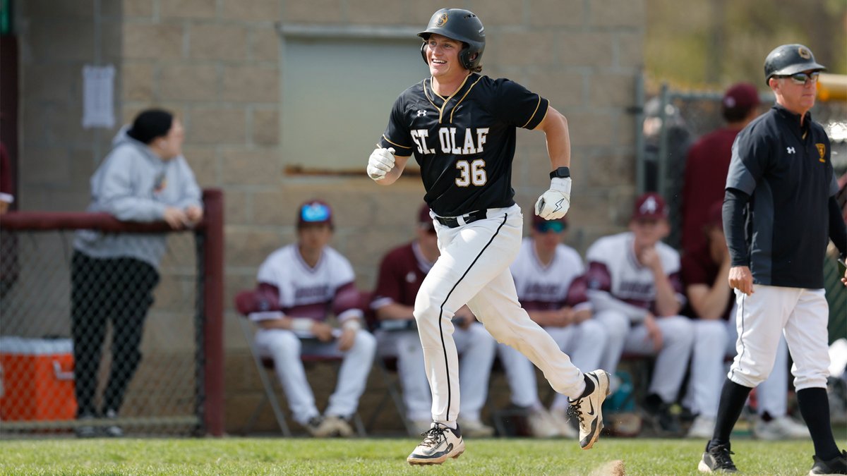 StOlafAthletics's tweet image. Christopher Woodside hit a pair of three-run homers in game two as @StOlafBaseball finished its season with a road sweep of Augsburg!

RECAP: athletics.stolaf.edu/news/2026/5/2/…

📸: Caleb Williams, @d3photography 

#UmYahYah | #OlePride | #d3baseball