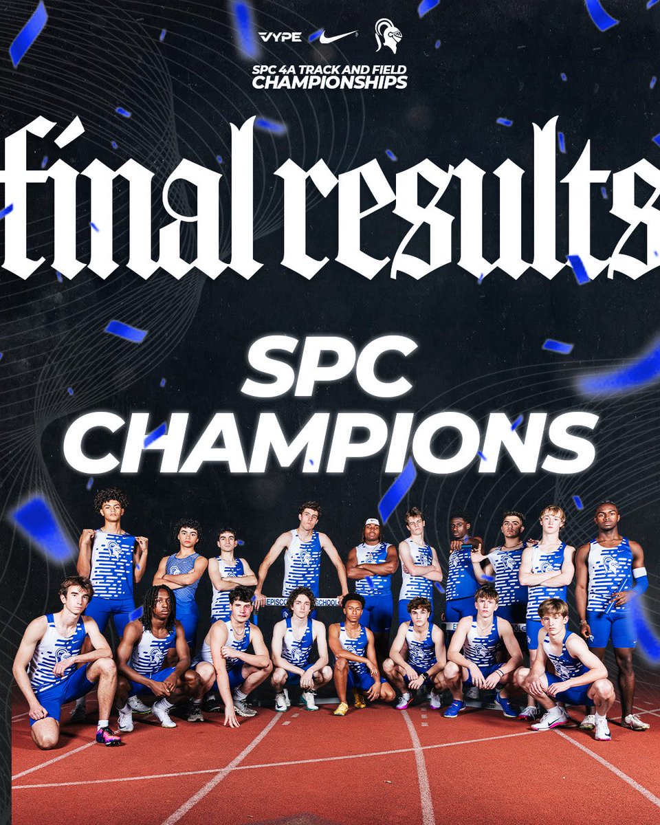 EHSSports's tweet photo. Knights win! Boys track and field adds to the dynasty! 2026 SPC 4A Champs! #KnightsStandOut https://t.co/btXRGtLmKM