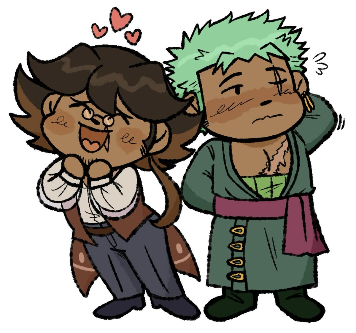 ErusGabu's tweet photo. Treated myself with some little guys! Lucius is happy and gushing, but Zoro can't hide his embarrasment over his extra boyfriend

Made by @/lilachearse on 🦋 https://t.co/xv168UtvoE