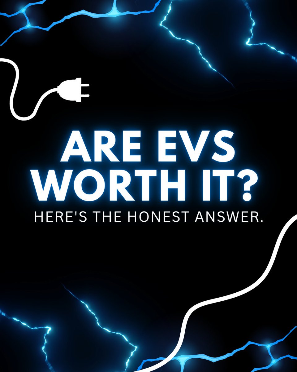 MyBestRide's tweet photo. The EV debate is louder than ever. 🔋

Some drivers are saving over $1,300 a year switching to electric. Others find the charging situation just doesn't work for their lifestyle.

So… are EVs actually worth it? You decide: https://t.co/oRgbf0e2Wo https://t.co/7baaKOZKhY