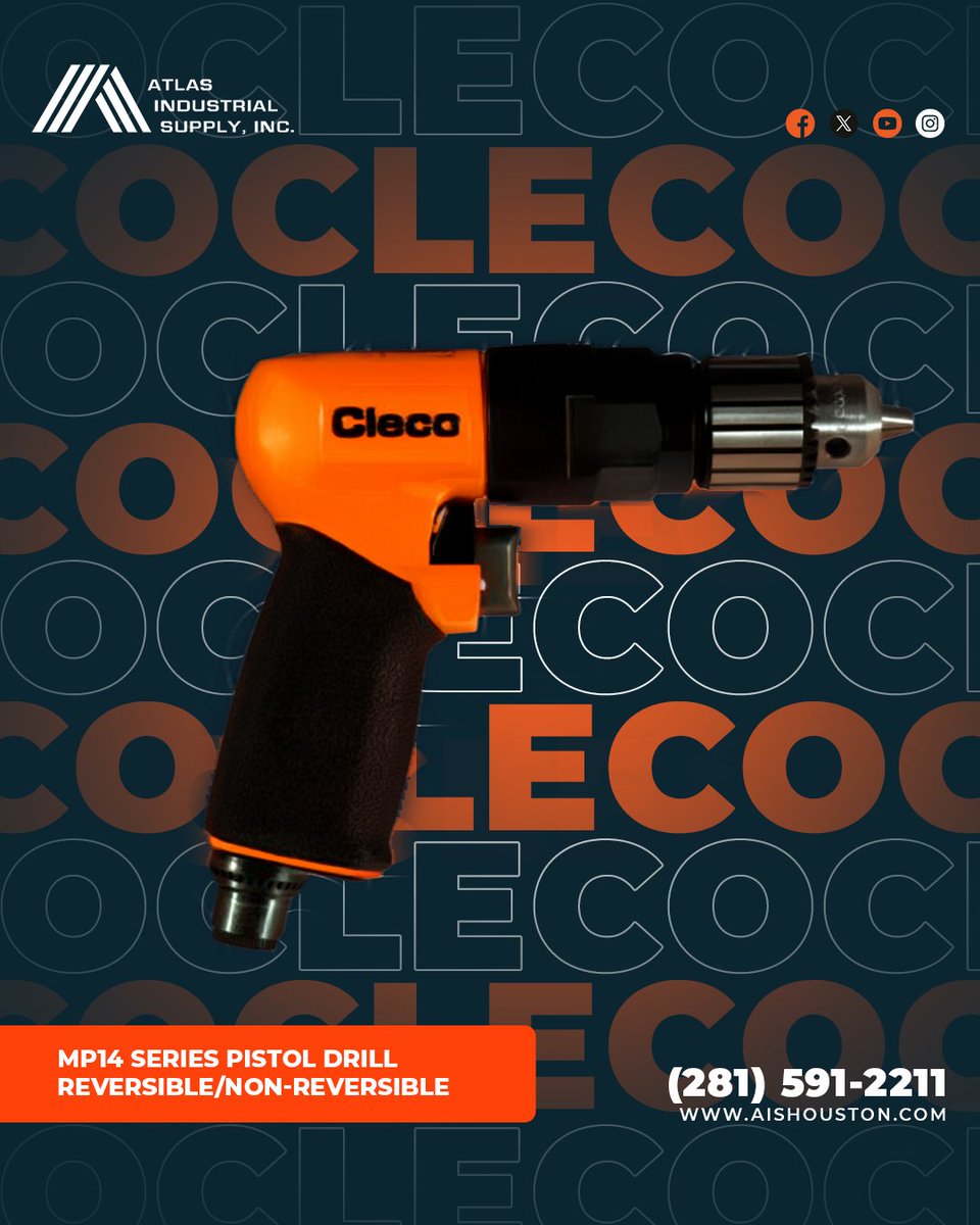 AISHOUSTON's tweet image. MP14 Series Pistol Drill – Power Meets Control 🔧⚙️

Built for production and MRO environments, the MP14 Series delivers reliable performance for a wide range of industrial drilling applications.

📞 (281) 591-2211
 🌐 bit.ly/4cyH1oL 

#IndustrialTools #PistolDrill
