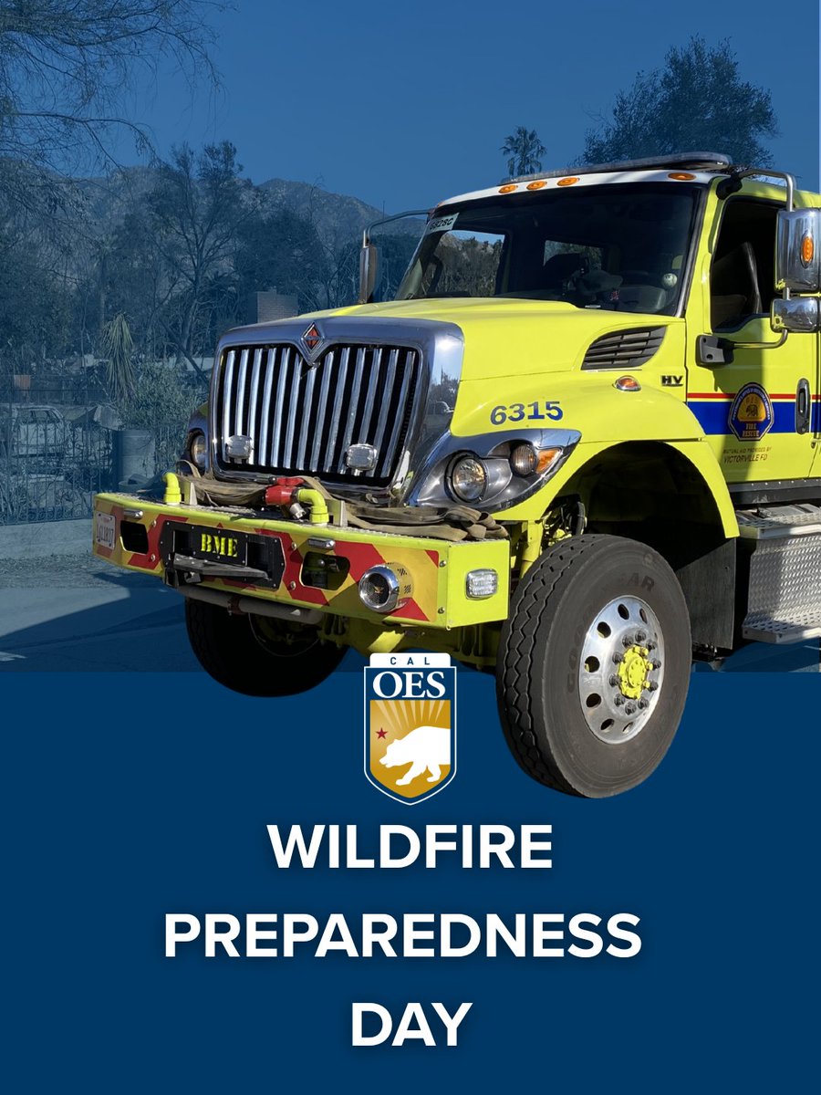 Cal_OES's tweet image. It’s the first Saturday in May so that means it’s Wildfire Community Preparedness Day. @Cal_OES encourages you to take your own steps toward #preparedness as California heads into peak #wildfireseason. It’s your key to your resilience. For more information go to