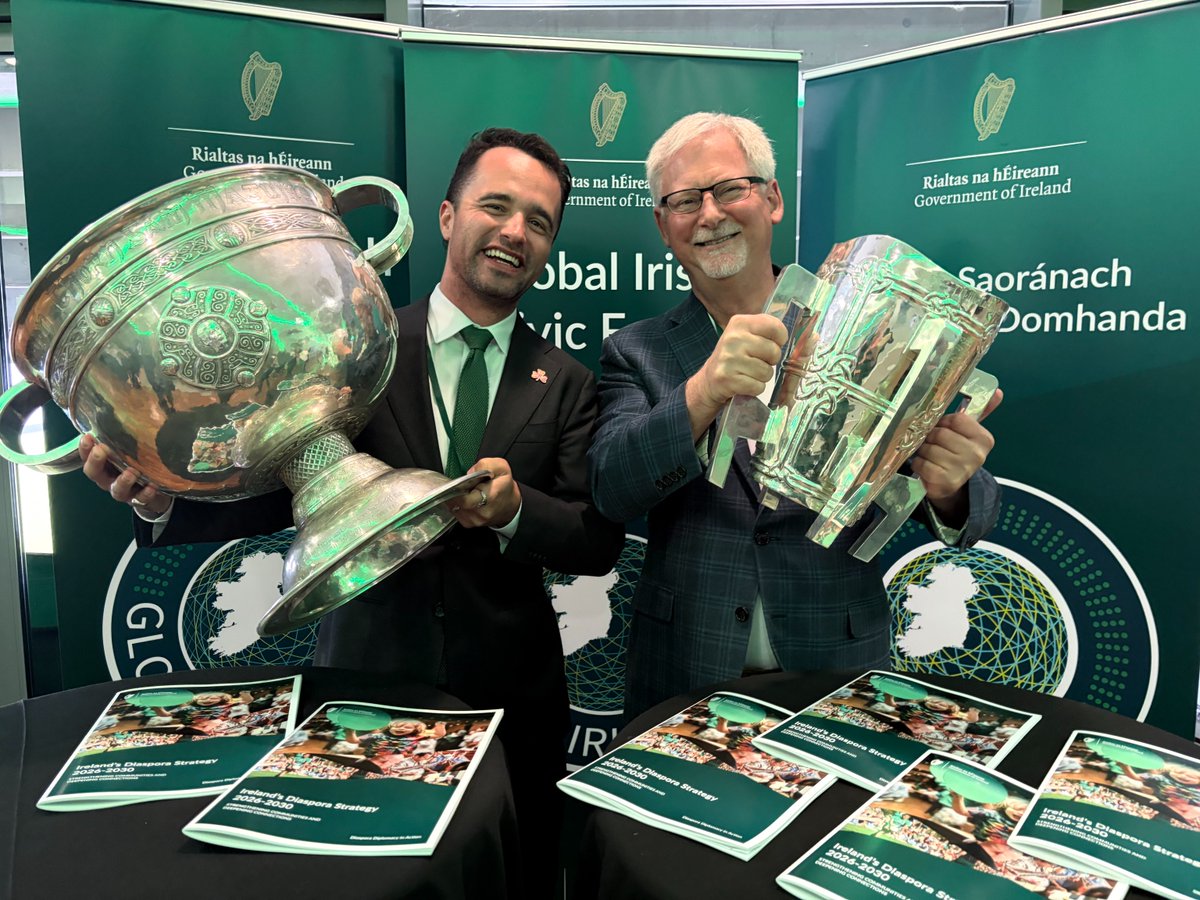 azirishcenter's tweet photo. The ICLF was proud to have President &amp; Chairman, Laddie Shane, attend the Global Irish Civics Forum in Dublin this week. The Dept. of Foreign Affairs hosted a meaningful forum &amp; to Verona Murphy &amp; Mark Daly for their warm hospitality.
#GlobalIrish #IrishDiaspora #Ireland #AZIrish https://t.co/kQPxOzystf