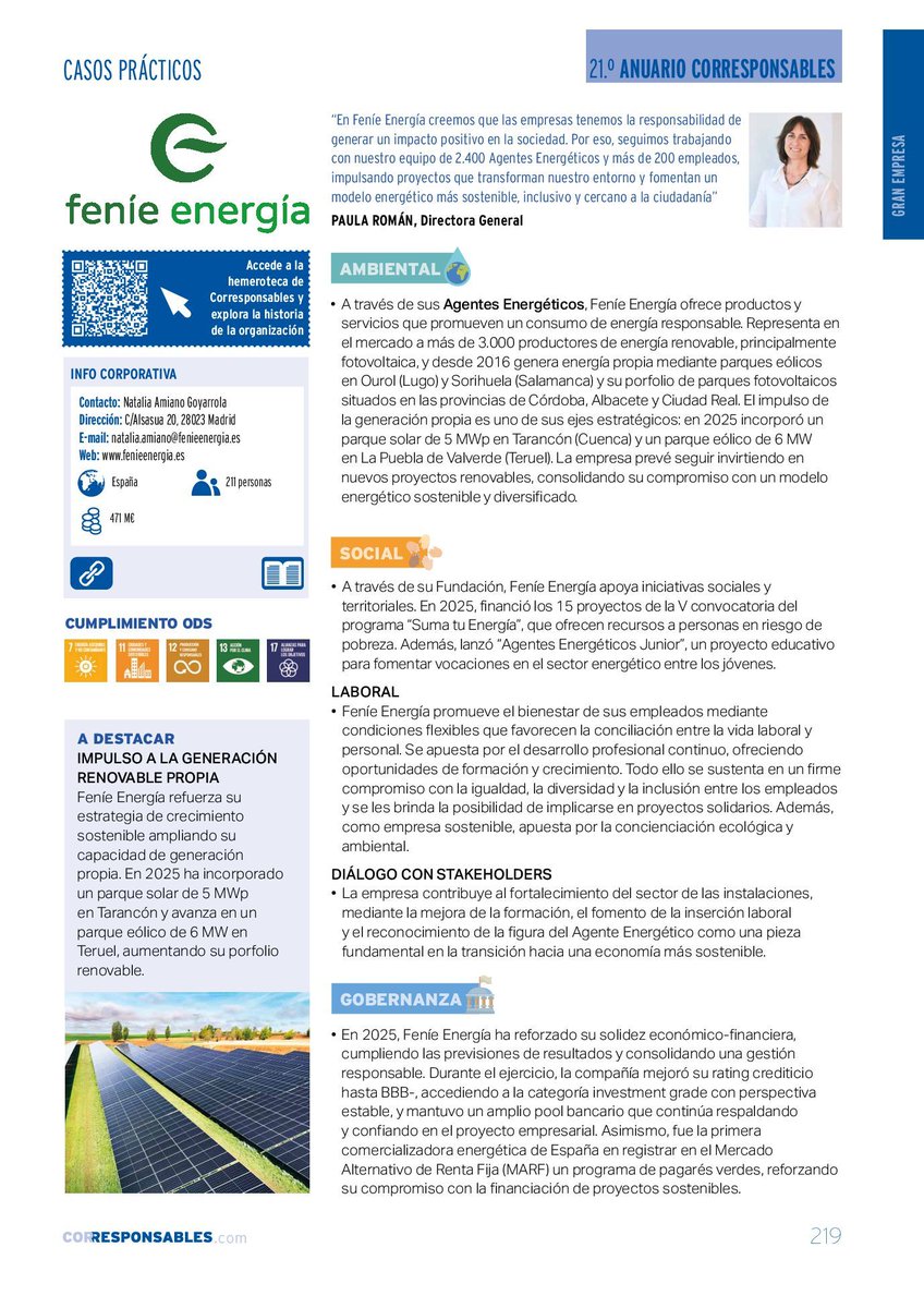 Corresponsables's tweet image. ⚡ @fenieenergia  refuerza su modelo energético sostenible.

🌱 Amplía su generación renovable propia, impulsa 15 proyectos sociales y alcanza rating BBB- con pagarés verdes en MARF.

🔗 f.mtr.cool/bupswfyfsz

#Sostenibilidad #ESG #21AnuarioCorresponsables