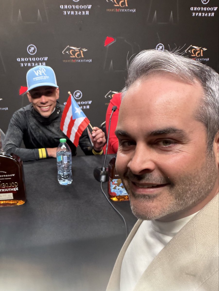 DavidBegnaud's tweet photo. I came to the Kentucky Derby to help grant a wish for a long time racing fan and got a chance to congratulate and shake hands with the Puerto Rican jockey who won the Derby, José Ortiz. He rode Golden Tempo to victory! He had a Puerto Rican flag with him and for those of you who don’t know, Puerto Rican people are the proudest people you’ll ever meet. And they will take that flag to the moon if they can. Also, Cherie DeVaux is the trainer who won!  She trained Golden Tempo, the winning horse. With that win, she became the first female trainer ever to win the Kentucky Derby  

About the wish granted I’ll have more to say about that tomorrow and Monday on @CBSMornings