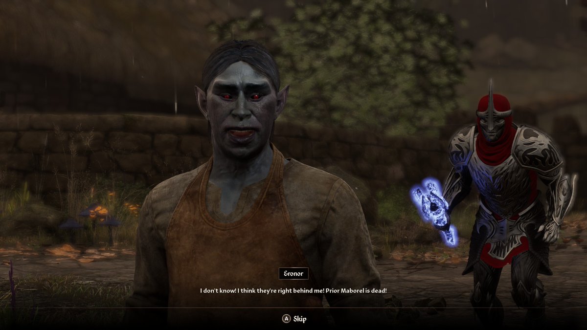 ErikaTheCat1's tweet image. This is probably one of my favorite screen shots from my Oblivion Remastered gameplay. Perfect timing. "I think they are right behind me!"   well, bc they are....   #oblivion #elderscrolls