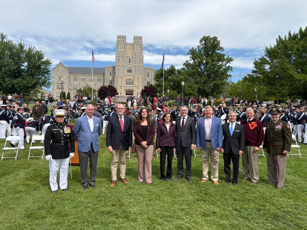 LilyForDelegate's tweet photo. It’s always a privilege to witness the professionalism, focus, and dedication of the Virginia Tech Corps of Cadets. Thank you @virginia_tech for hosting today’s Change of Command Ceremony! https://t.co/y2JjdbHFsO