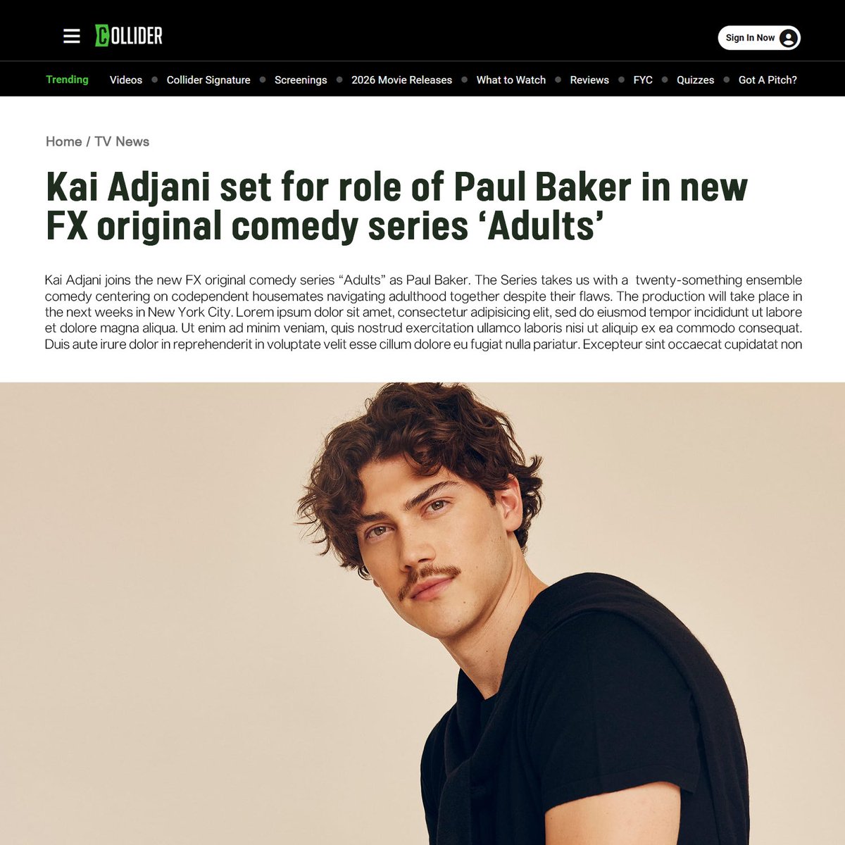 ColliderNewsRP's tweet photo. → #ColliderRP › 𝟤𝟢𝟤𝟨 › 𝖳𝖵 𝖭𝖾𝗐𝗌
The new comedy series #AdultsRP just closed the deal with another actor. Kai Adjani (@hauntingcore) will play Paul B. https://t.co/uqp81nFyNk