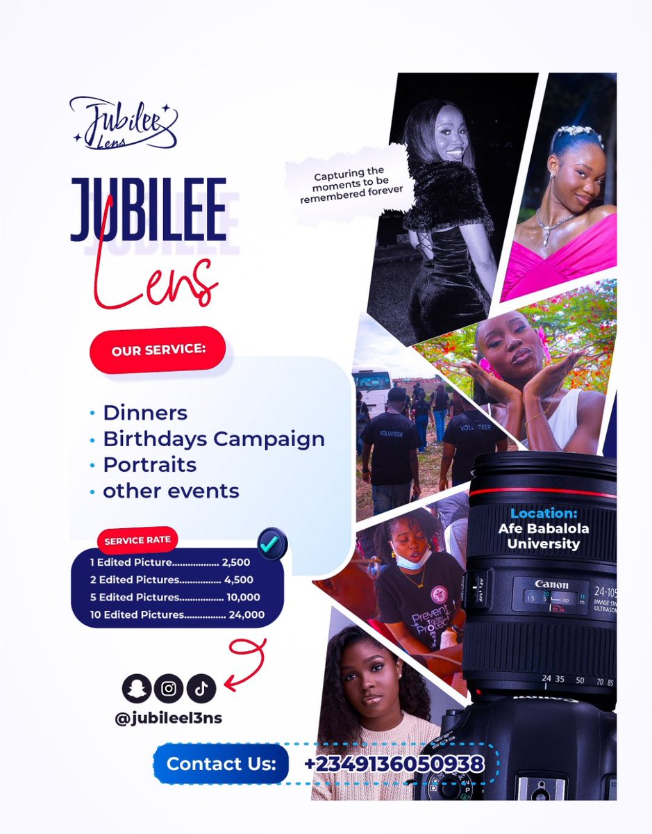 SEdunjobi6405's tweet image. Crafting visuals that tell your story 📸  
Just wrapped this flyer design for an amazing photographer 
Need a flyer that makes your brand stop the scroll? Let’s talk.  
#GraphicDesign #PhotographerBranding #FlyerDesign #LagosDesigner