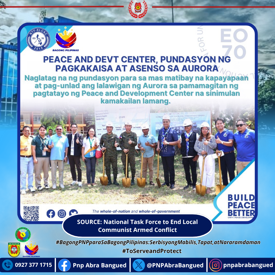 PNPAbraBangued's tweet image. 𝗣𝗲𝗮𝗰𝗲 𝗮𝗻𝗱 𝗗𝗲𝘃𝘁 𝗖𝗲𝗻𝘁𝗲𝗿, 𝗽𝘂𝗻𝗱𝗮𝘀𝘆𝗼𝗻 𝗻𝗴 𝗽𝗮𝗴𝗸𝗮𝗸𝗮𝗶𝘀𝗮 𝗮𝘁 𝗮𝘀𝗲𝗻𝘀𝗼 𝘀𝗮 𝗔𝘂𝗿𝗼𝗿𝗮

SOURCE: facebook.com/share/p/1adkXK… 

#BagongPNPparasaBagongPilipinasSerbisyongMabilisTapatatNararamdaman
#ToServeandProtect 
#procar