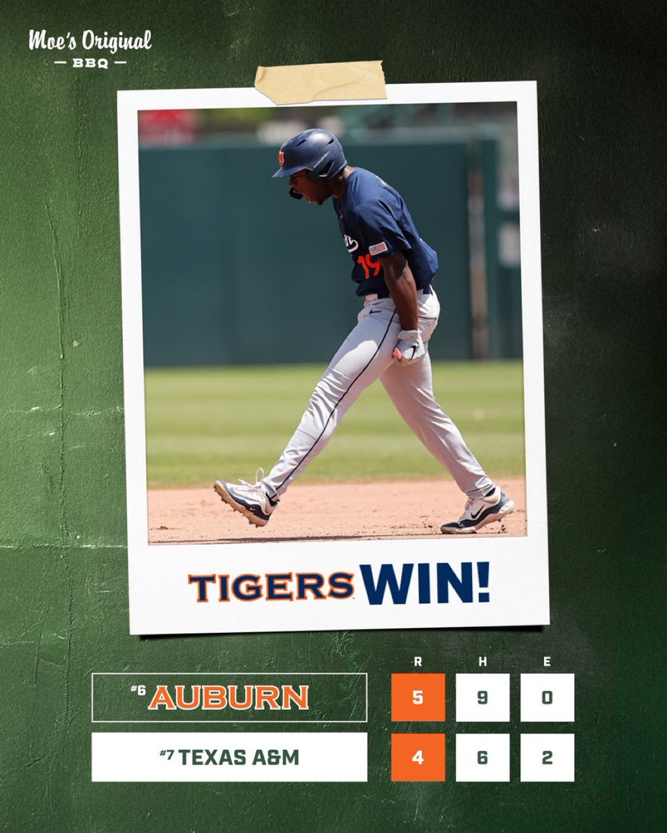 JaredBenko's tweet image. Fifth @SEC series win in a row‼️

Let’s GO @AuburnBaseball 😤😤😤

#WDE