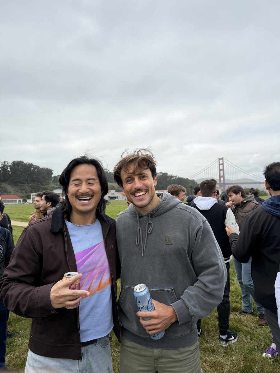 DaveLimTV's tweet photo. > be me
> meet my indie hacker hero @marclou 
> get mogged by his mustache
> he compliments my sweatshirt
> i try to give it to him off of my back
> he tells me that i look old

in all seriousness, couldn’t imagine a more authentic and generous person to galvanize 400+ builders from all over the bay (and even someone from Toronto who flew in specifically for this) to gather and swap war stories

thank you @marclou for what you do. following you for the last 4 years has been a treat and i can’t wait to not just cheer you on from the sidelines but also to jump in and get to work - thanks in large part to you