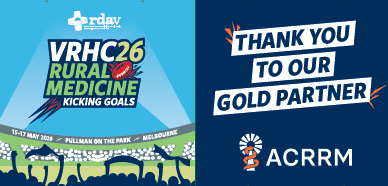 RuralDocsVIC's tweet photo. Events such as the Victorian Rural Health Conference are not possible without great partners.  Huge thanks to @ACRRM our Gold Partner for 2026. Still time to register https://t.co/D4NsdGL1Wk https://t.co/aprdBgWwzp