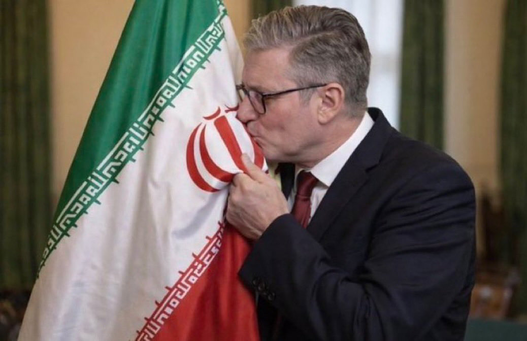 IMTheRealDaveK's tweet photo. Here’s another European leader, who’s turned to his back on the Iranian people. Not a peep, not a word, no help for Israel or the United States until well after the outcome was clear. We will never forgive or forget the UK Prime Minister for turning his back when his support could’ve been critical, and needed the most.  Thanks a lot UK Ayatollah.  #FreeIran‌ 💚🤍❤️🇺🇸🇮🇱🦁☀️