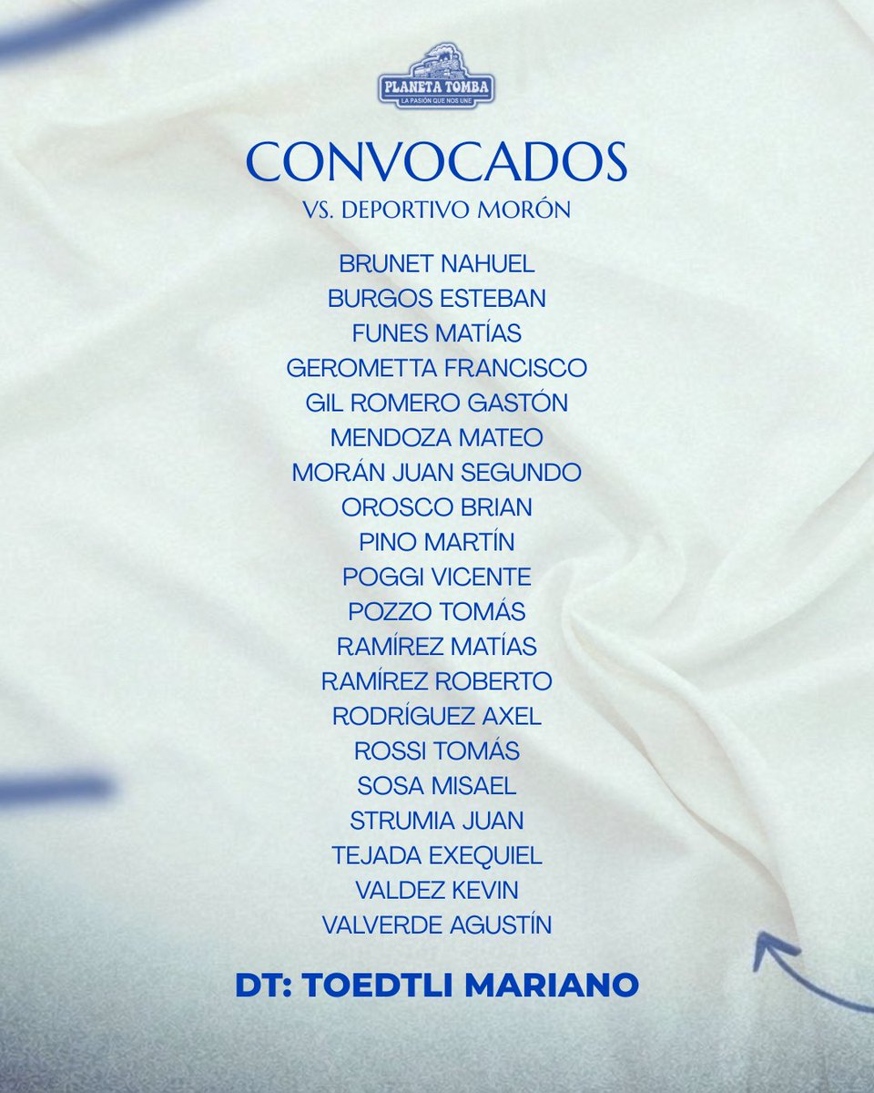 📋 Los convocados para recibir a Deportivo Morón.