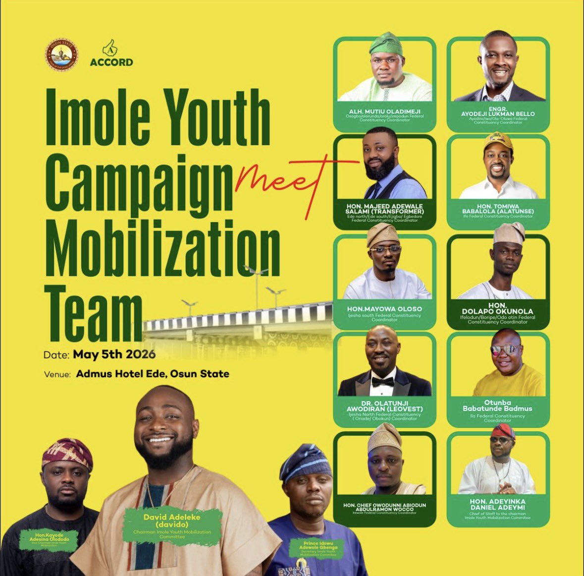 Accordmovement's tweet photo. Imole Accord Movement Congratulates Youth Mobilization Team 

The Imole Accord Movement (IAM) has congratulated the newly constituted Imole Youth Campaign Mobilization Team as preparations begin for imole 2.0 campaign. https://t.co/pzz5DIvDOF