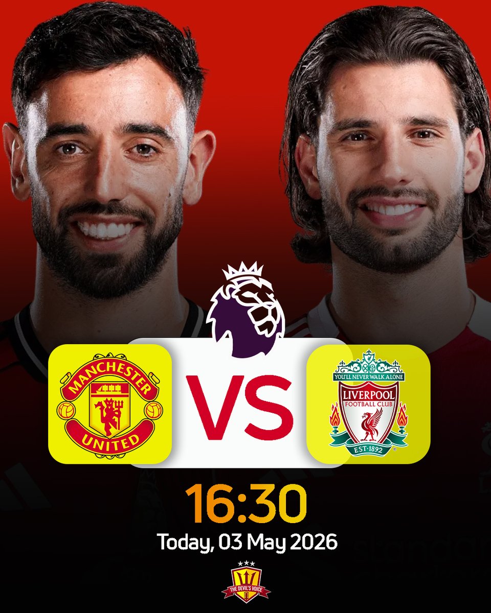 TheDevilsVoices's tweet image. 🚨Huge match today in Premier League! 
MANCHESTER UNITED vs LIVERPOOL #MUNLIV

It's 3rd vs 4th. Liverpool need a win to go Level with United, and a win could take #MUFC 6 points clear of #LIVERPOOL

Manchester united need just a draw to secure UCL football.