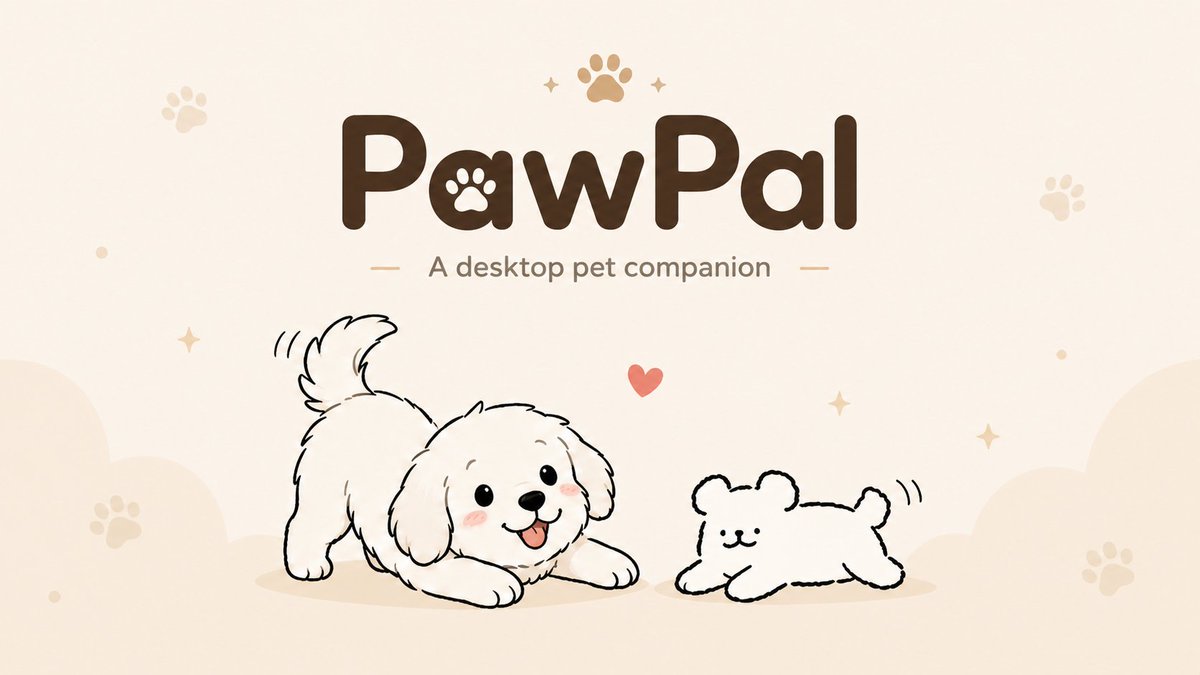 PawPal 是一个 macOS 桌面宠物应用。一只透明、始终置顶的小狗会陪在你的屏幕上,在你久坐、忘记喝水或者分心刷社交媒体时,温柔地把你带回节奏里。
https://t.co/XqAYpE26h...