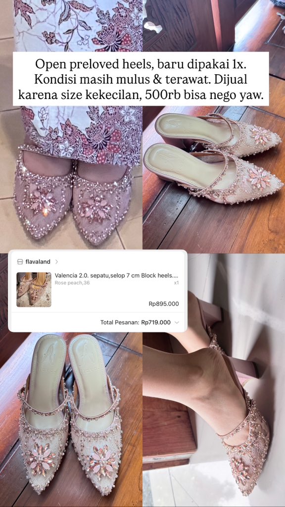 soothingell's tweet image. Ada yg minat gk? size 36 yaa 🥹

Pliss bantu akuhh 😭 #heels #sepatu #preloved #nego #zonauang