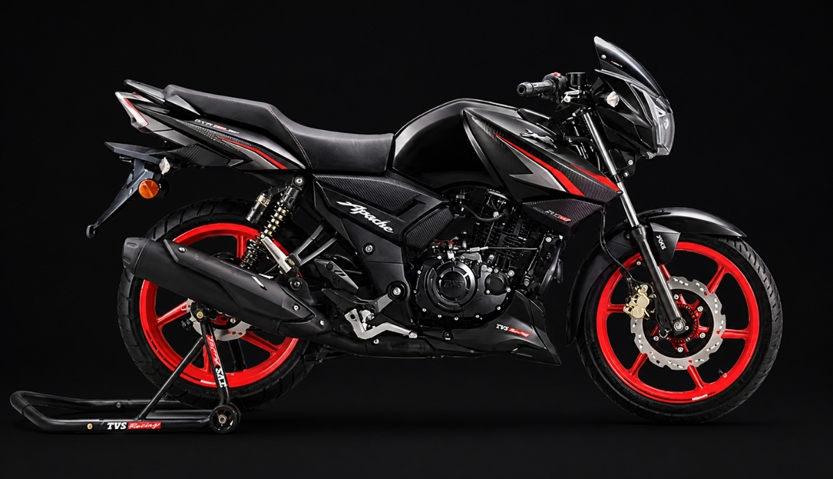 tazatrust's tweet image. TVS Apache RTR 160 RM Drum Black Edition  Powerful Engine Best Mileage Smart Features &amp;amp; Price #tvs #Bike #apache #RTR160 #newbike #bikenews #tazatrust
