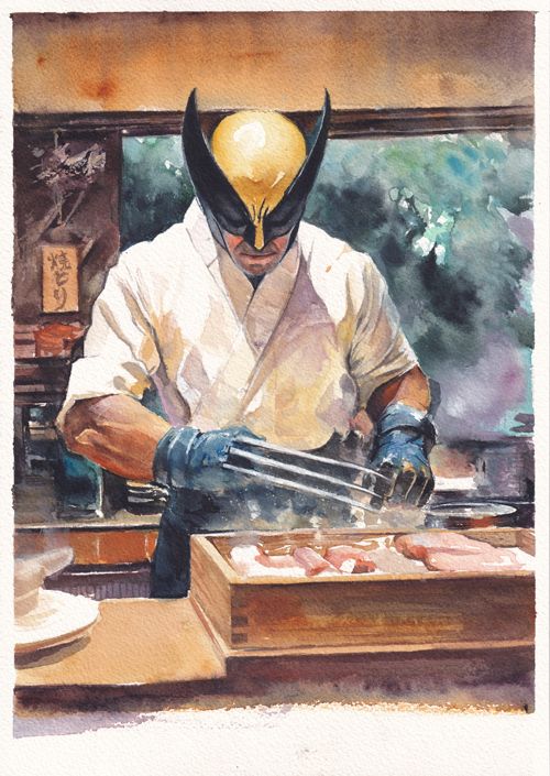 Itoscaresme's tweet image. Painted in Japan by a ghost :) Recent scribbles  #japan . #Watercolor #ArtLife #SamuraiArt
