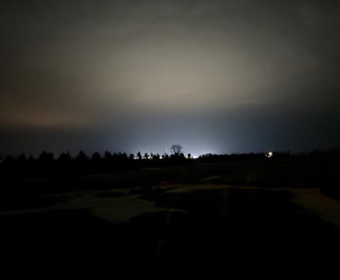 TrueOnX's tweet photo. Here’s a picture of the light pollution emanating from a data center in North Dakota. https://t.co/k76EAwGRRS