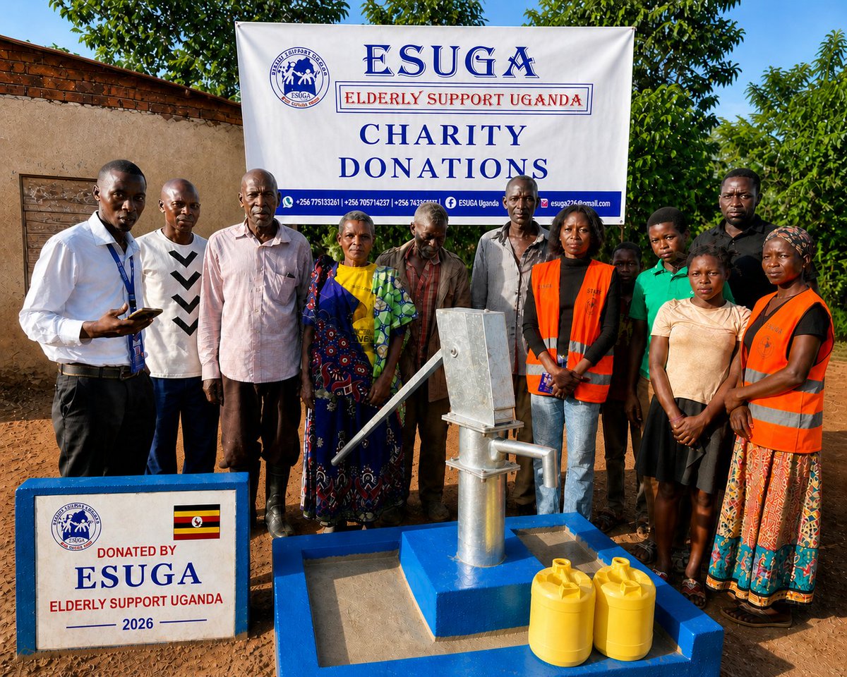 ElderlyEsuga's tweet image. 1 May 2026: Clean water now flows in Bulakabya, Jinja 💧
For years, the elderly walked long distances to unsafe water sources, risking their health. This project restores dignity and improves lives.
We aim to reach more communities.
Partner with us. #CleanWater #Uganda #ESUGA