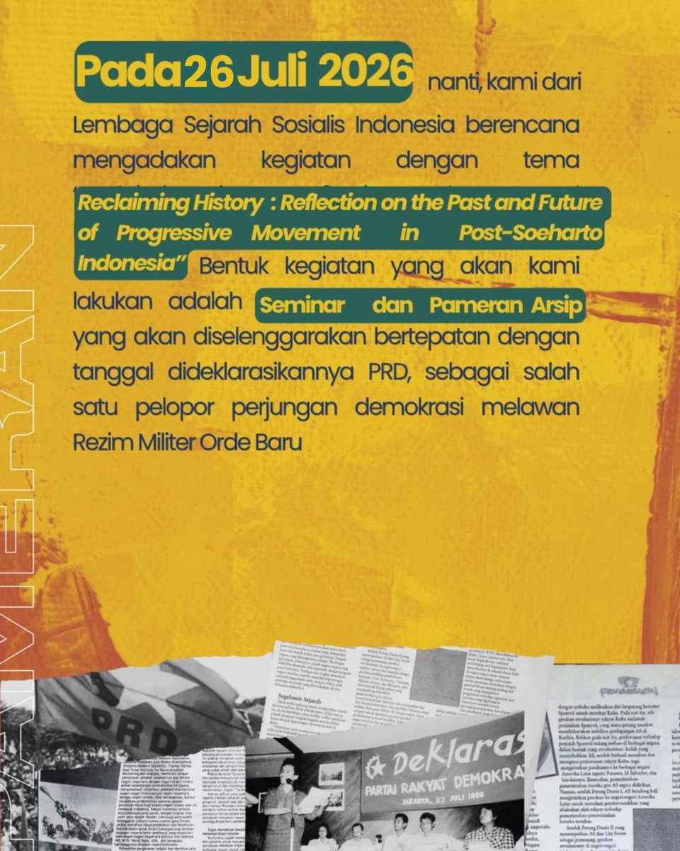 LSSIIISH's tweet photo. Selama lebih dari tiga dekade, kediktatoran Orde Baru membungkam tradisi progresif lewat represi dan kontrol ideologis. Namun di tengah gelapnya rezim, bara perlawanan tak pernah padam—dari gerakan mahasiswa, lembaga advokasi, gerakan buruh dan tani, hingga partai politik https://t.co/SjLeRc0BSx
