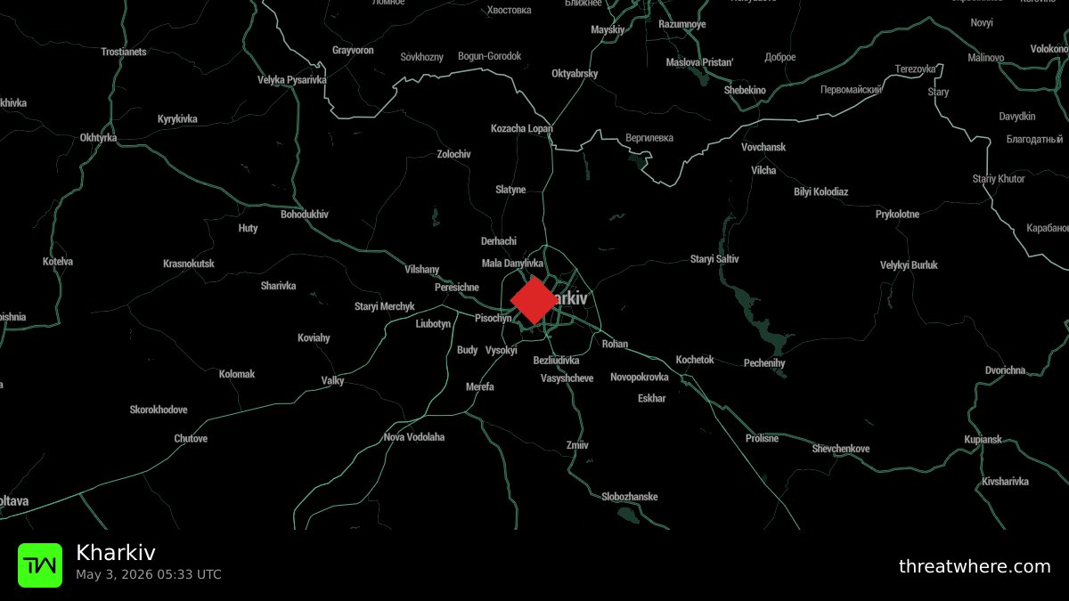 threatwhere's tweet image. ⚔️ KHARKIV, UKRAINE: Missile strike on a petrol station triggered a fire, now extinguished. Five individuals reported injured. Emergency response operations concluded.

#Kharkiv #Ukraine #MissileStrike #ThreatIntel #Threatwhere

🌐 threatwhere.com