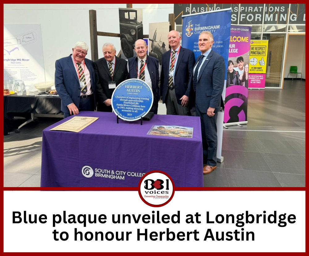 B31Voices's tweet photo. #SundayCatchUp – Blue plaque unveiled at Longbridge to honour Herbert Austin 

READ HERE:👉    https://t.co/dymY8JoFUS 

-

#PositiveSWBrum  
#Longbridge 
#Birmingham 
#BirminghamUK 
#B31Voices #BVoices https://t.co/BmZEGt5xuW