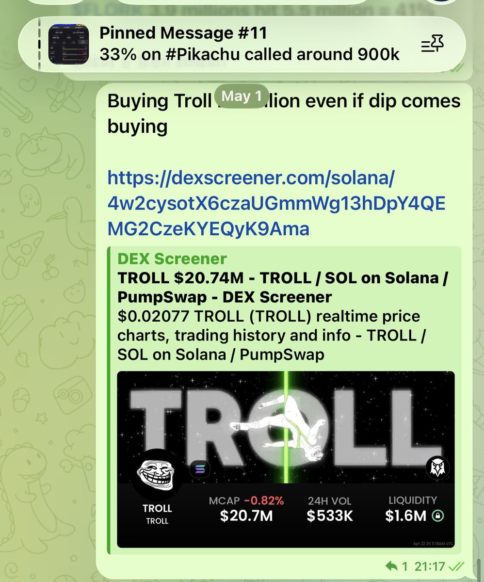 10xgemhunter's tweet image. 38% in $TROLL WAS AN EASY JOB MORE COMING CALLED IN PAID #VIP CHANNEL 

Dm in telegram to join paid #VIP GROUP @miggleaboy 

$SOLANA #memecoins #Crypto