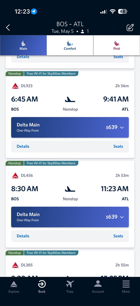 jackbgriffin's tweet photo. @Delta Scumbags, this are one-way fares between 2 Delta hubs https://t.co/FqeDTn1tLQ