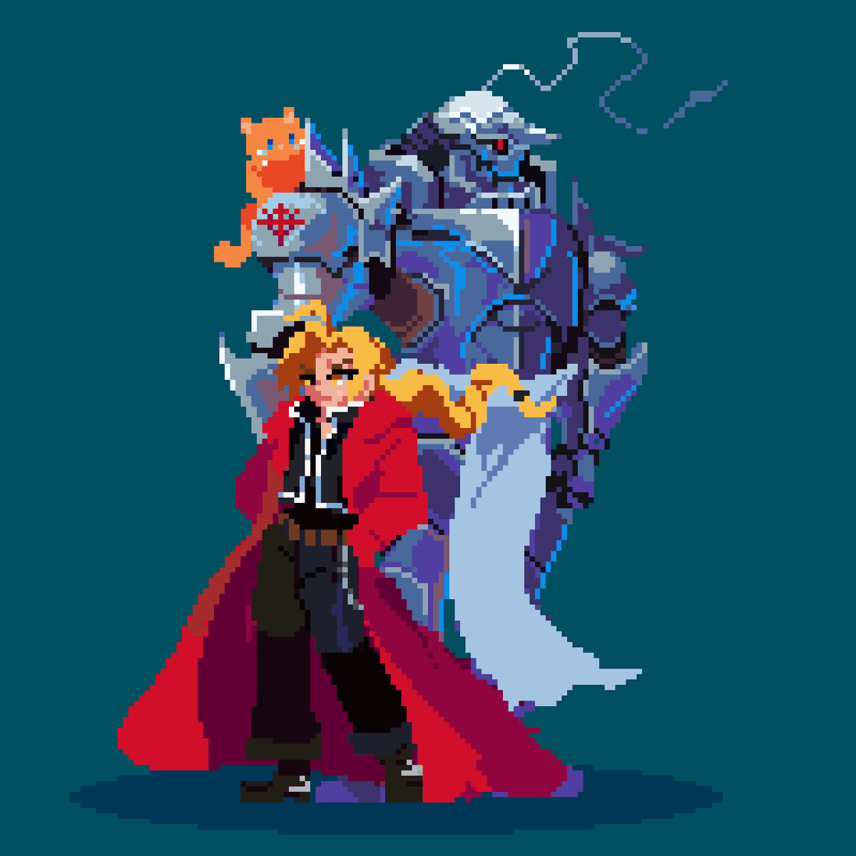 juna_ros's tweet image. Elric's Brothers #pixelart