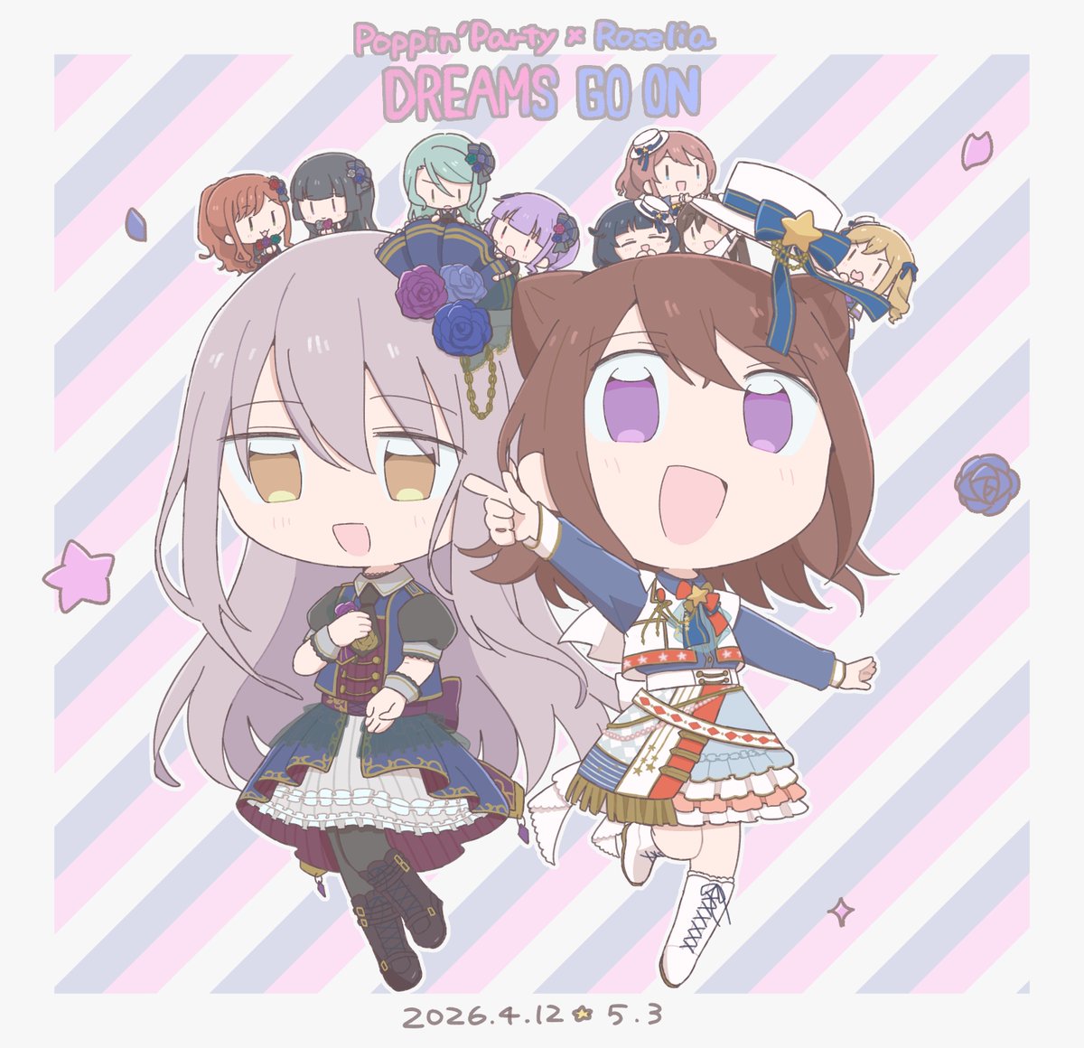 Popotshiki's tweet photo. おかえりポピロゼ、大好きポピロゼ🌟🌹
#ポピパRoselia合同ライブ
#bandoriart https://t.co/ELeWTGNiSY