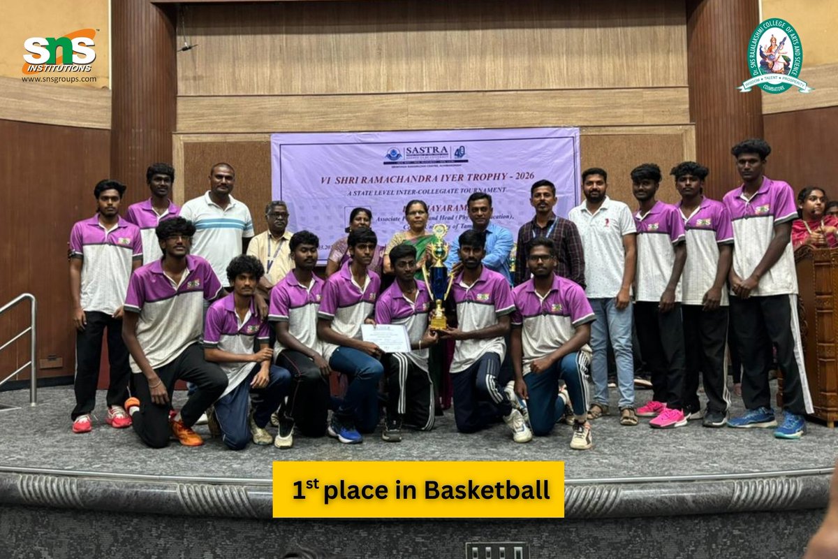 SNS Men’s Basketball Team wins 🏆 1st place at SRI Trophy 2026! A powerful debut team showcasing unity, skill &amp; SNS spirit. Proud moment!

#snsinstitutions #Basketball #Champions #Teamwork #Victory #SRI2026