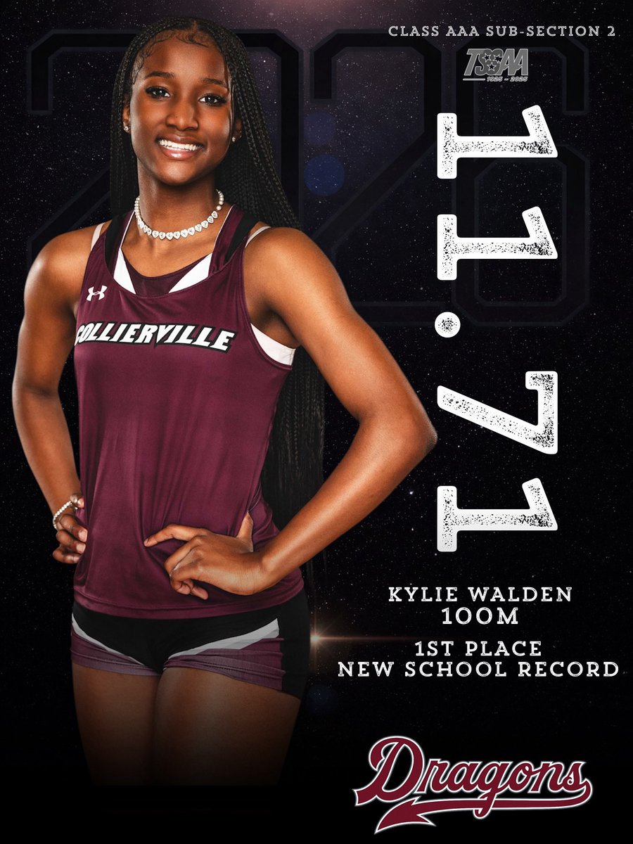 CHS_DragonTrack's tweet photo. New School Record for Kylie Walden in the 100m.#SubSectionChampuon @GoDragonsGo_ https://t.co/8FaqS5Ll7R