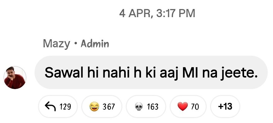 MI lost all the matches after <a href="/_mazys/">Mazy</a> bhai sent this 😭🙏🏻