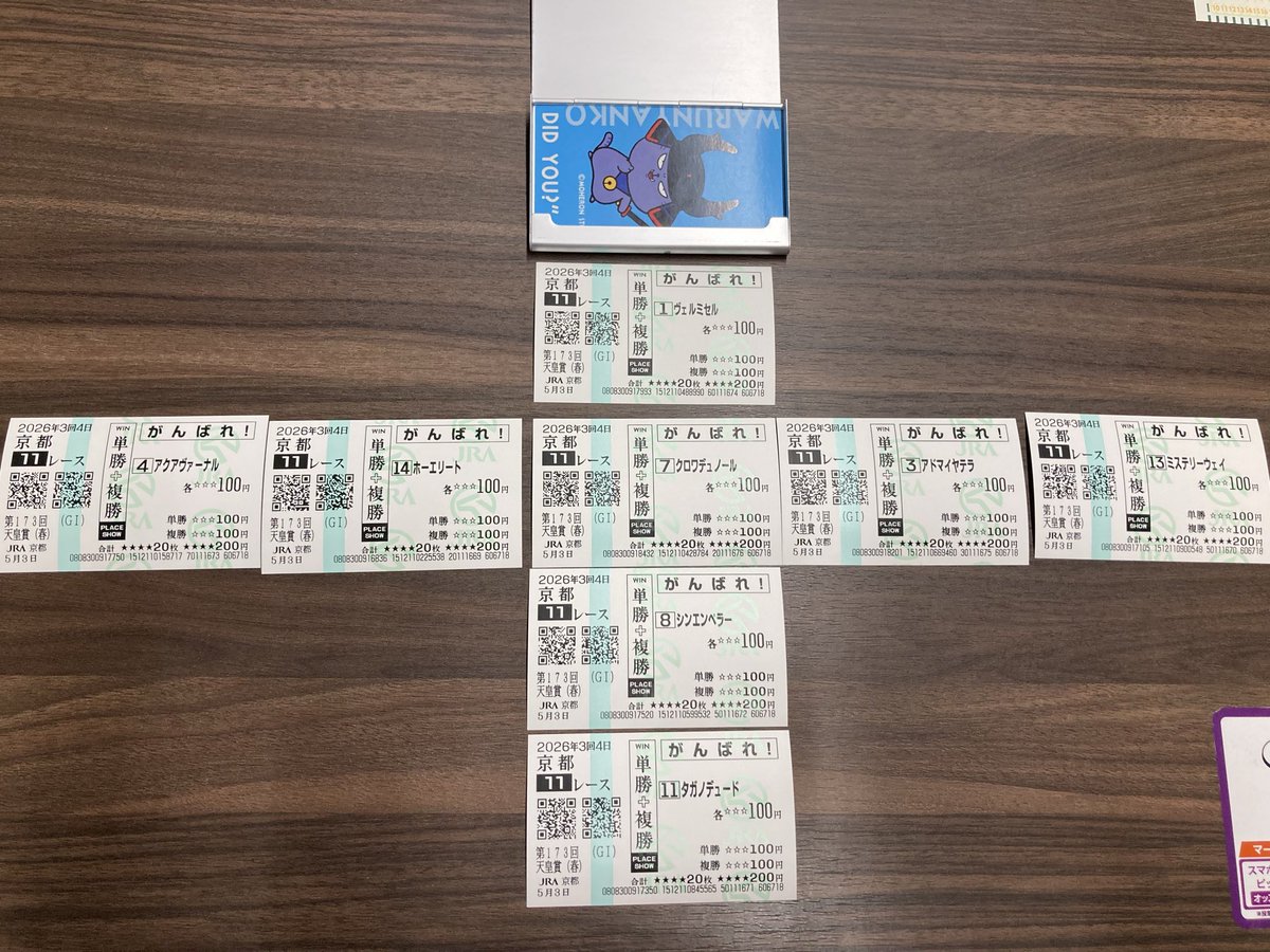 今自分のX見返してて 無意識においた馬券が北十字星だった件w (クロワ