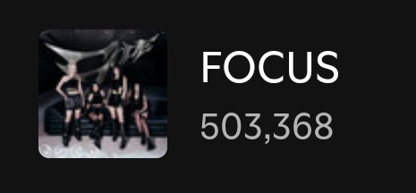 #FOCUS by #EVERGLOW has surpassed 500K streams on Spotify.